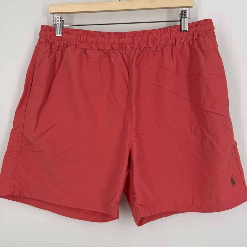 Polo Ralph Lauren Coral Mesh Lined Elastic Waist Swim Trunks Shorts Size XXL